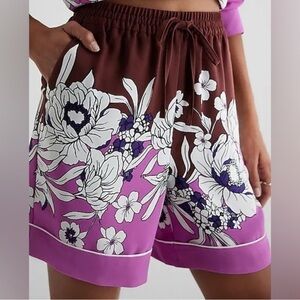 Express Super High Waisted Satin Pull On Bermuda Shorts